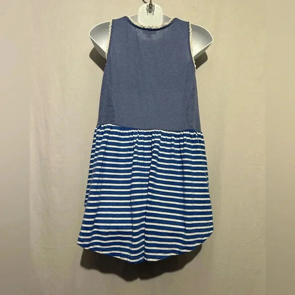 Umgee Blue Denim and White Striped Tank Top - Picture 2 of 3